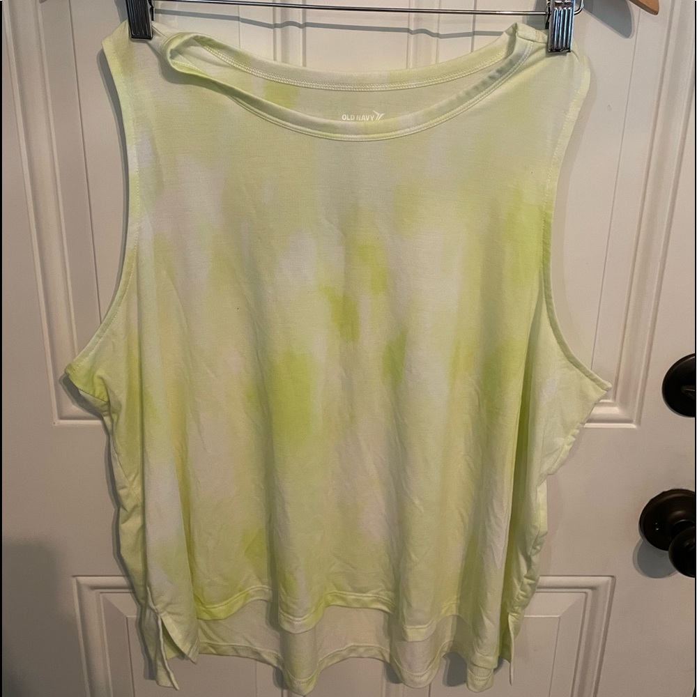 Old navy active yellow cropped flowy shirt extra large womens